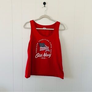 Old Navy Red American Flag Graphic Tank
